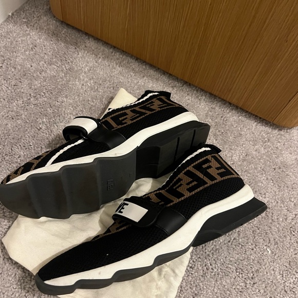 FENDI Stretch Yarn FF Stiff Band Rockoko Sneakers Size 37 - Picture 3 of 3